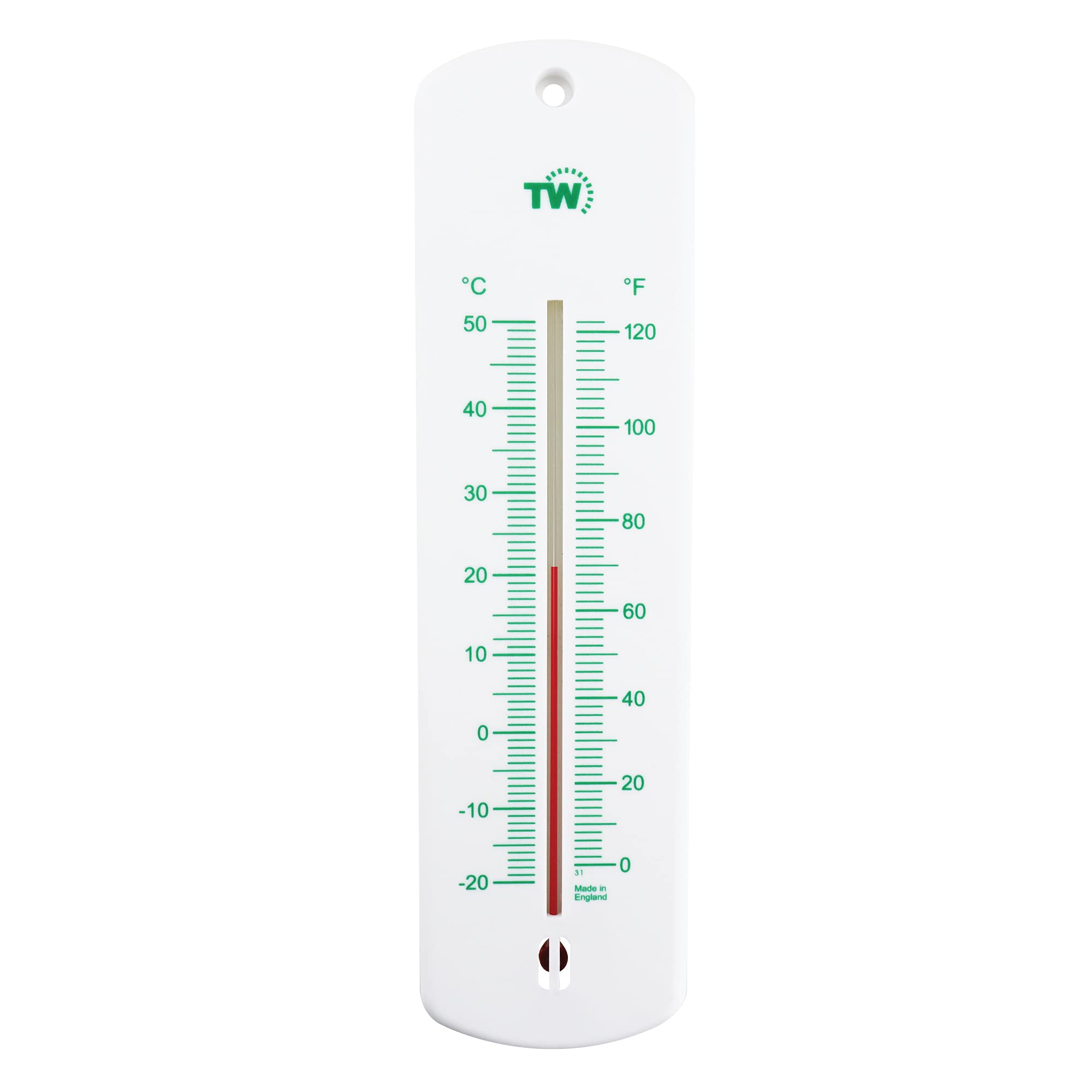 Large 240mm Outdoor Thermometer for Garden - Can be Used as a Greenhouse Thermometer or Home Office Room Indoor Wall Outside (Green)