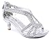 Glamour-36 Kids Classy Sparkling Sweet Heart Rhinestone Heel Dress Sandals