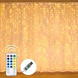 Dazzle Bright Curtain String Lights, 300 LED 9.8ft