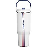 STANLEY IceFlow 2.0 Flip Straw Tumbler, 30 oz, Team White Dark Blue | Easy Carry Handle | Twist On Lid and Flip Up Straw | Leak Resistant Water Bottle | Insulated Stainless Steel | BPA-Free