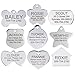 Stainless Steel Pet Id Tags, Personalized Dog Tags & Cat Tags. Up to 8 Lines of Text – Engraved Front & Back. Bone, Round, Heart, Flower, Shield, House, Star, Rectangle, & Bow Tie.