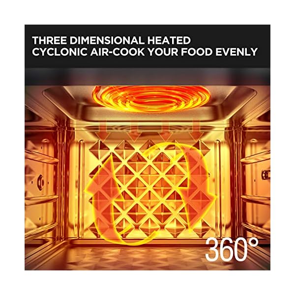 CalmDo Air Fryer Oven, 12 Liters Tower Low Fat Oven, 18 Preset Programmes Oil Free Frying Cooking with LED Touch Screen Temperature & Timer Control, 10 Accessories & Recipes Included (XX-Large)