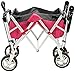 Creative Outdoor Folding Stroller Wagon for Kids & Cargo - Seat Belts - Adjustable Handle - Removable Canopy - Collapsible Utility Cart for Camping, Beach, Park & Outdoor Parties - Hot Pink