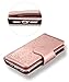 iPhone 8 Case, iPhone 7 Wallet Case, FLYEE 9 Card Slot PU Leather Magnetic Protective Cover with Mirror and Detachable Wrist Strap for iPhone7 iPhone8 4.7 Inch Rose Gold