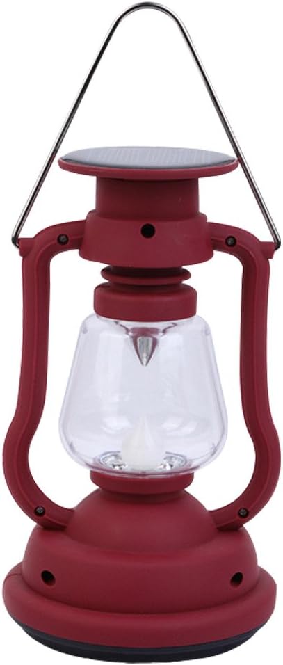 Tping Portable 3 Light Modes Ultra Bright Solar & Hand Crank LED Camping Lantern for Hiking, Camping, Fishing, Emergencies, Hurricanes, Outages (Wine Red)