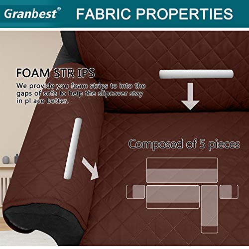 Granbest Sofa Covers for L Shape Sofa Reversible Sectional Couch Covers