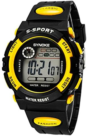 Boys Summer Multi Function Outdoor Waterproof Digital Sports Watche For Age 5-13 years old Yellow