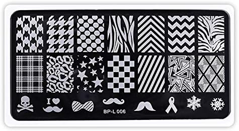 Macxy - Nail Stamping Plates Lace Flower Animal Pattern Nail Art Stamp Stamping Template Image Plate Stencil Nails Tool [ L006 ]