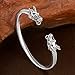 OSTAN Men's Double Head Dragon Bracelet Adjustable Stainless Steel Sliver Cuff Cool Polished (Sliver)
