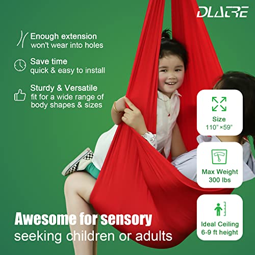 Therapy Swing for Kids Lycra Swing Sensory Hammock Swing Cuddle Swing Special Needs Hanging Kit Included Outdoor Indoor Cocoon Swing for Kids Children Adults Hammock with Autism ADHD ADD SPD Aspergers