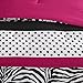 Mi Zone Comforter Set Fun Bedroom Décor - Modern All Season Polka Dot Print, Vibrant Color Cozy Bedding Layer, Matching Sham, Decorative Pillow, Twin/Twin XL, Zebra Pink 3 Piece
