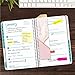 HARDCOVER Academic Planner 2019-2020: (June 2019 Through July 2020) 5.5 Daily Weekly Monthly Planner Yearly Agenda. Bonus Bookmark, Pocket Folder and Sticky Note Set (Pink Marble Triangles)