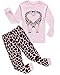 Family Feeling Little Girls Snug-Fit Pajamas Sets 100% Cotton Pjs Clothes Kid Size 5 Pink