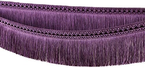 Trycooling 12.5 Yard Multicolor Handmade Tassel Fringe Trim for Curtain Tablecloth Home Decoration (Purple)