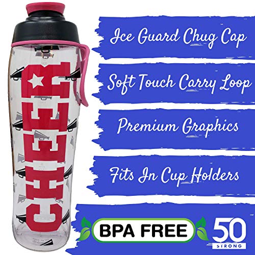 50-Strong-BPA-Free-Reusable-Cheer-Dance-Ballet-Gymnast-Water-Bottle-for-Girls-24-30-oz-Clear-with-Cheerleading-Dancer-Gymnastics-Print-Gift-for-Cheerleaders-Dancers-Gymnasts