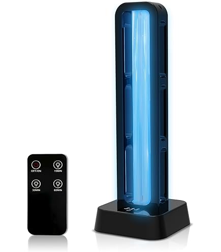 Rveal UVILIZER 38W UV-C Sanitizer Lamp – Ultraviolet Disinfection For Home, Room & Travel, 3-Speed Timer With Remote