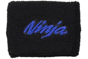 MOTO SOCKS Kawasaki NINJA Black/Blue Brake Reservoir Cover by MotoSocks Fits ZX-6R, ZX-9R, ZX-10R, ZX-12R, ZX-14R, ZX6, ZX9, ZX10, ZX12, ZX14, Ninja