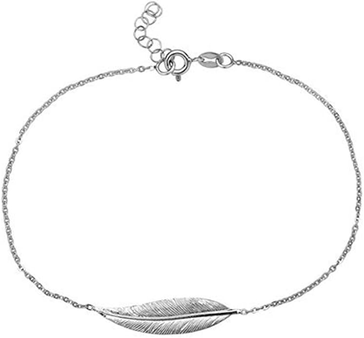 Bracelet Cheville Argent Sterling 925 Boowhol - Pendentif Dauphin (Longueur Réglable)