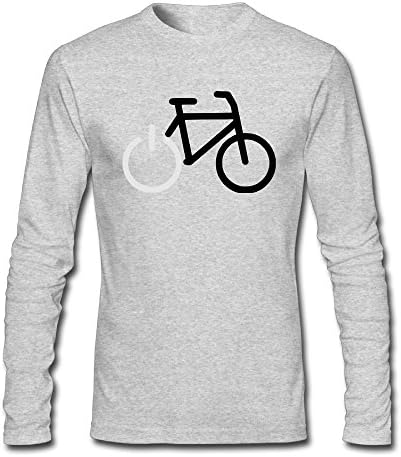 Nacustom Men's Power Button Bicycle Long Sleeve T-Shirt XL HeatherGray