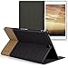 kwmobile Case Compatible with Sony Xperia Tablet Z3 Compact - PU Leather and Canvas Cover with Stand Feature - Anthracite / Light Brown