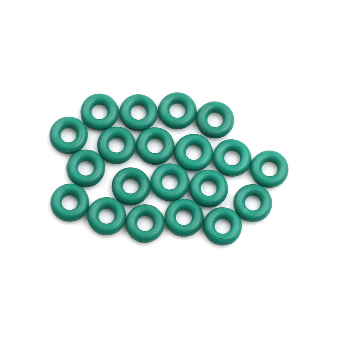 X AUTOHAUX Fluorine Rubber O-Rings, 8mm OD 3mm ID 2.5mm Width FKM Seal Gasket for Machinery Plumbing, Green, Pack of 20