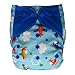 EcoAble Baby Charcoal Bamboo All-In-One AIO Cloth Diaper w/ Pocket, Size 10-35Lb (Airplanes)
