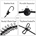 Portable Travel Clothesline, Adjustable Elastic Travel Camping Retractable Clothesline with 12pcs Clips for Outdoor and Indoor Use (Black)