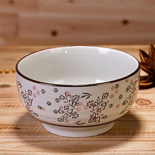 Rentzu Ceramic Bowl Bowl Large Bowl of Steamed Rice Bowl of Instant Noodles Soup Bowl,7 Inch Noodles Bowl Tang Grass