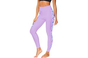 Deerose Print Swim Pants for Women Sun Protection High Waisted Swimming Leggings Rash Guard Pants