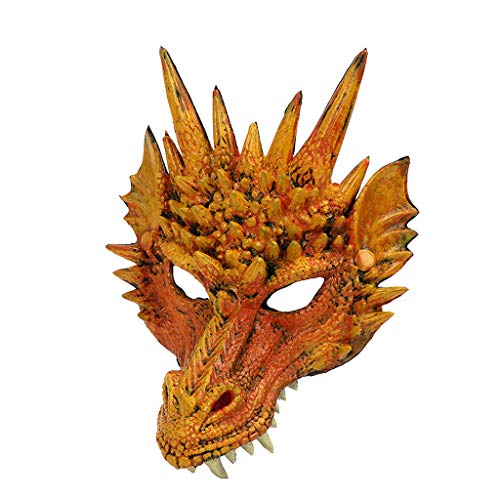 Jinjin Animal Faucet Mask Halloween Mask Masquerade Role Playing Adult Party Costume Mask Cool Appearance Attractive to Become The Focus of Everyone (Yellow) - Thumbnail 3