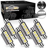 Partsam 42mm Festoon LED Light Bulbs Error Free LED Interior Lights Dome Lights Bulbs 211-2 578 569 Festoon LED Bulb - White (6 Pcs)
