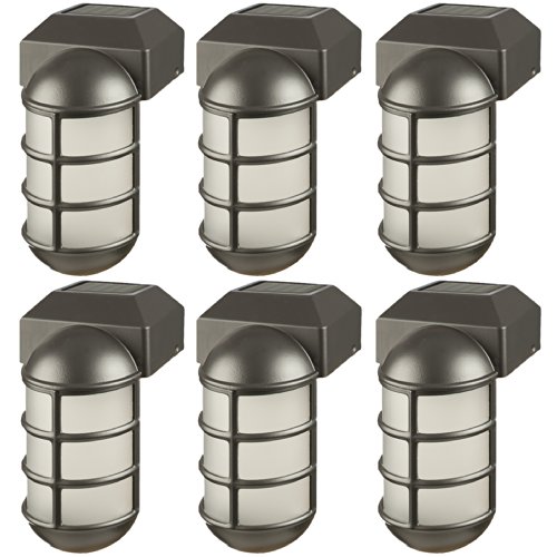 Paradise GL23877BK Solar Cast Aluminum LED Post Cap Light (Black, 6 Pack)