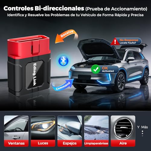 KINGBOLEN Ediag Link OBD2 Diagnosis Bi-Directional System Diagnosis Car Multi-brand, 10 Resets (Injector/TPMS/DPF/SAS/Oil/ABS/Brakes/ETS/EGR/BMS), Emission Check, Repair Guide