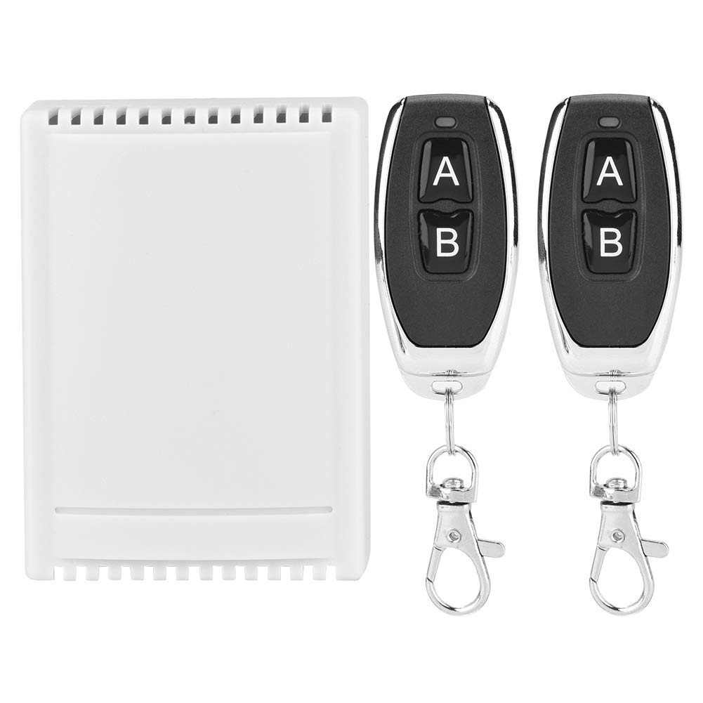 VBESTLIFE 2CH 433MHz RF Relay 2pcs Wireless Remote Control Switch Transmitter and Receiver Set for Door/Window/Alarm System/Security