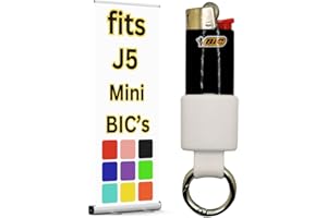 LIGHTER LOCATORS J5 Mini BIC Keychain Lighter Holder with Spring Clip | White Lighter Case | 10 Color Options