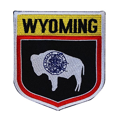 State Of Wyoming Shield Flag Embroidered Applique Patch