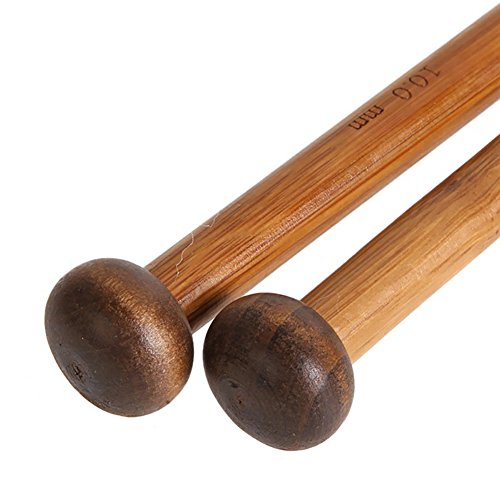 NUOMI 36 Pieces Bamboo Knitting Needles Set (18 Sizes from 2.0mm to 10.0mm), Single Pointed Carbonized Knitting Kits