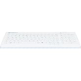 PUREKEYS Medical Keyboard Compact FA Wireless White for Hospital, Dentist, Cleanroom, Laboratory and Industrial. Easy to Disinfect Hygienic Flat and Flexible Silicone