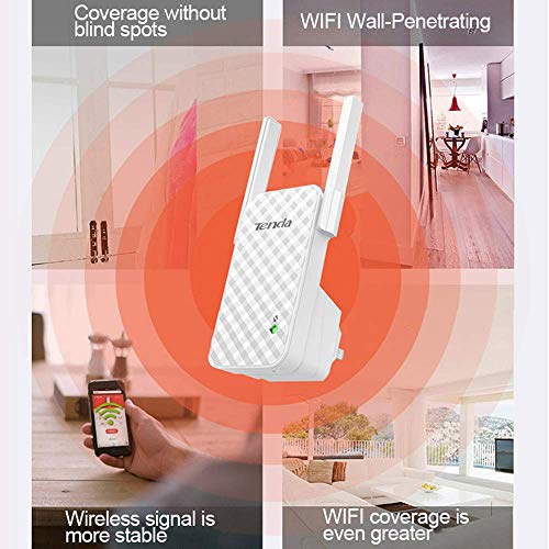 Tenda-N300-A9-Wireless-Repetidor-Extensor-de-Red-WiFi-Inalambrico-Ampliardor-WiFi-300-Mbps-con-Antenas-Duales-para-Casa-Grande-Officina-SOHO-Sitios-de-Negocios-Pequenos