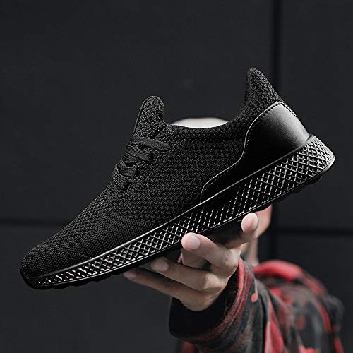 Running Basketball Shoe,Men Net Surface Flat Non-Slip Breathable Lightweight Youth Sports Sneakers Gym Training Shoes (B_Black, US:7) - Thumbnail 4