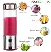 Portable Blender Glass, TOPQSC USB Rechargeable 5200mAh Personal Blender 15oz for Shakes with 2 Lids, Smoothies and Baby Food with Travel