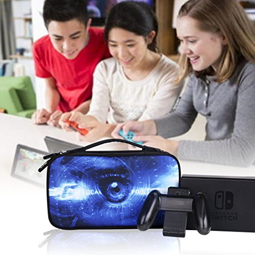 Voova Travel Case for Nintendo Switch Carrying Bag Holder 14 Games Anti-Scratch Lightweight Protective Portable Carry Pouch Shell for Nintendo Switch Console Accessories (blue)