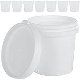 AKOLAFE 8 Pack Small Paint Bucket for Painting 1 Quart Paint Cans 2 Pint Touch Up Paint Storage Containers Plastic Paint Containers with Lids Empty Paint Cans Hand Held Paint Pail for Leftover Paint