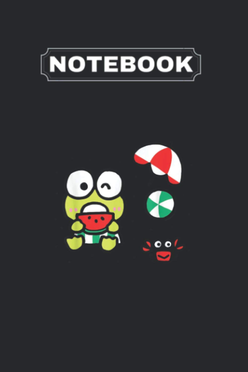 Notebook: Keroppi Beach Summer Watermelon Notebook 6in x 9in x 125 Pages White Paper Blank Journal with Black Cover for Mom or Teacher or Teenage and Kid