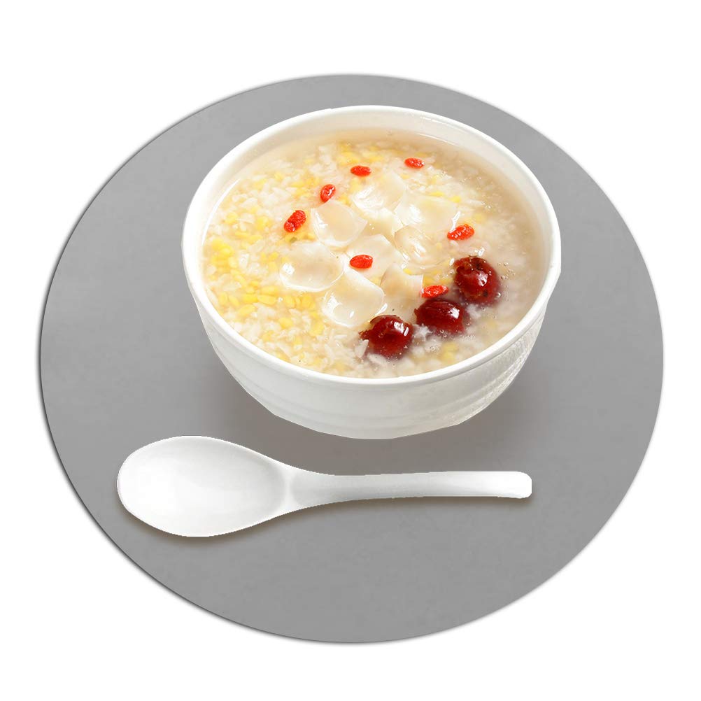 Merkts 30cm Round Silicone Microwave Oven Mat,Waterproof Non-Stick Oven Mat,Heat-Resistant Microwave Oven Turntable Mat,Gray