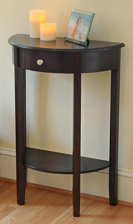 Bay Shore Collection Half Moon Round Hall Table With Drawer