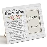 Zauly Bonus Mom Wooden Picture Frame Gift, to my