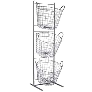 Amazon.com: Skalny Round Metal 3 Tier Basket Display Stand, 14" x 13" x 45": Home & Kitchen