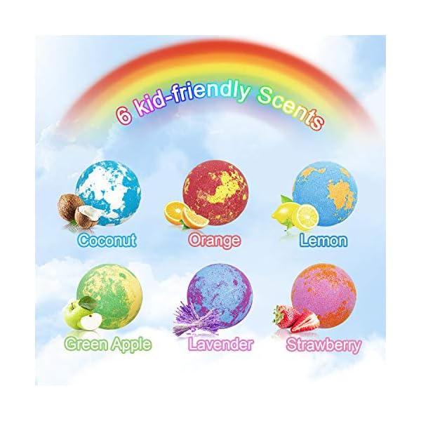Panspace-Bath-Bombs-Gift-Set-for-Kids-6-Natural-Kids-Bath-Bombs-with-Surprise-Toy-Inside-Handmade-Spa-Fizzies-Bath-Bombs-for-Girls-with-Unicorn-Jewellery-Birthday-Christmas-Gifts-for-Kids-Girls Panspace Bath Bombs Gift Set for Kids, 6 Natural Kids Bath Bombs with Surprise Toy Inside, Handmade Spa Fizzies Bath…