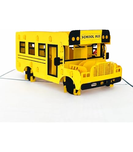 Amazon.com : POP CARD EXPRESS Pop Up School Bus Card, 3D School